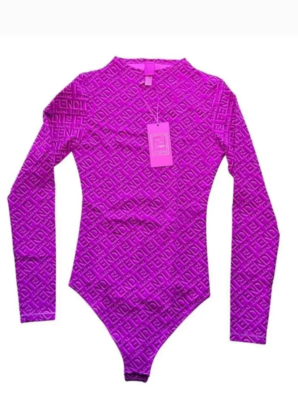 💜FENDI x SKIMS Mock Neck Long Sleeve Bodysuit NWT💜 - Picture 4 of 5